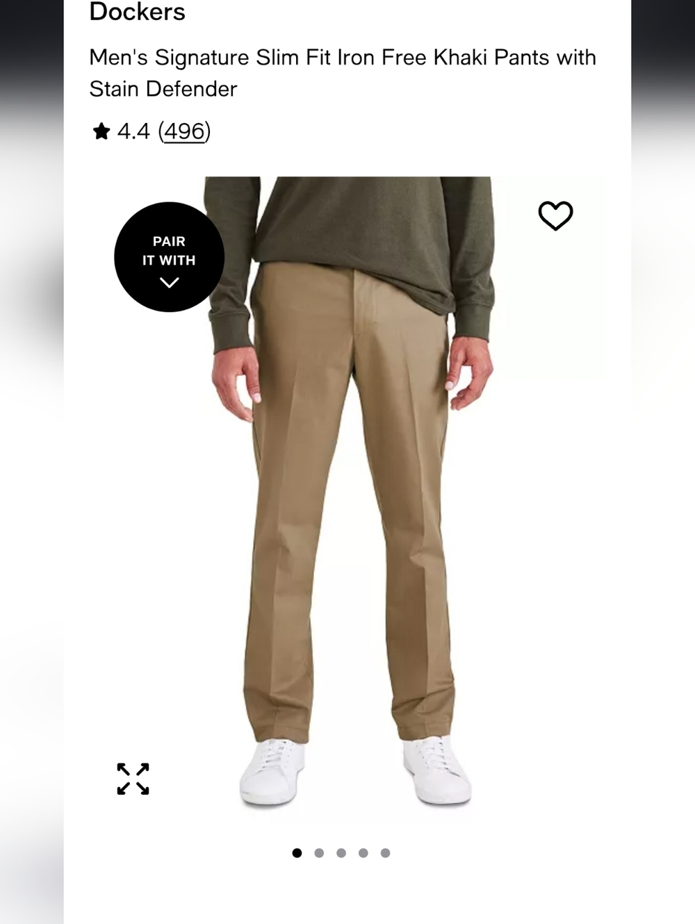 Dockers Slim Fit Signature Khaki Lux Cotton Stretch Pant Mens Size 38x30